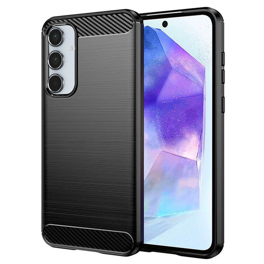 Deksel til Samsung Galaxy A55 5G A556, Techsuit, Karbon, Svart