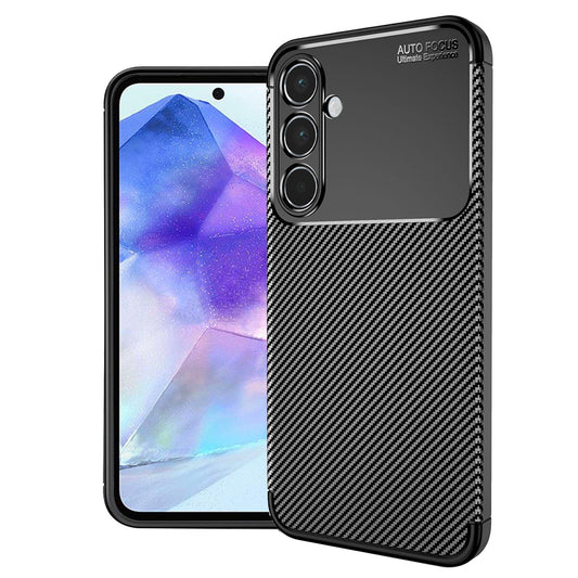 Deksel til Samsung Galaxy A55 5G A556, Techsuit, CarbonFiber, Svart