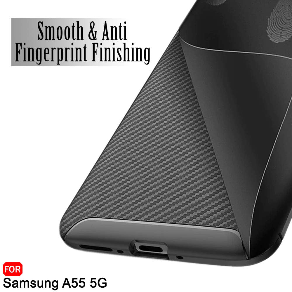 Deksel til Samsung Galaxy A55 5G A556, Techsuit, CarbonFiber, Svart