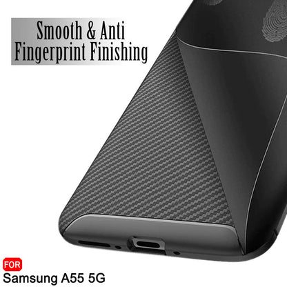 Deksel til Samsung Galaxy A55 5G A556, Techsuit, CarbonFiber, Svart