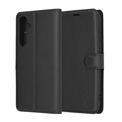 Deksel for Samsung Galaxy A55 5G A556, Techsuit, Leather Folio, Svart