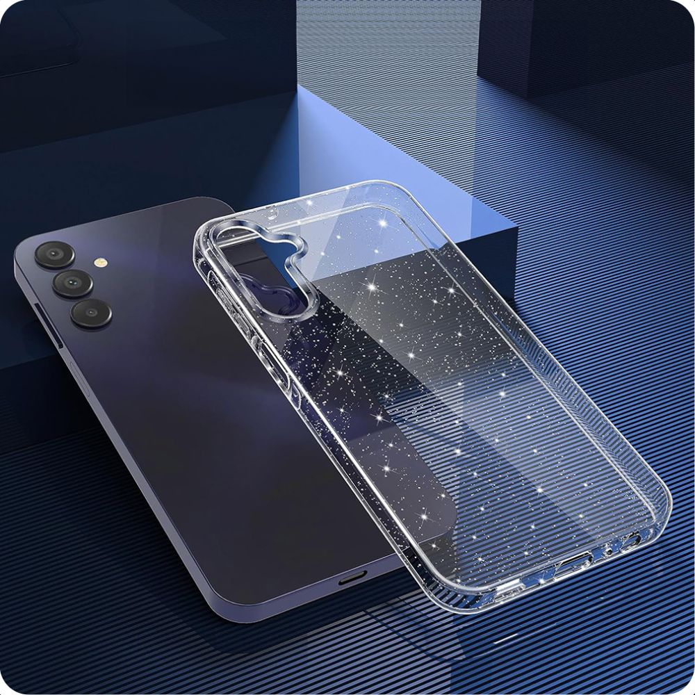 Deksel for Samsung Galaxy A55 5G A556, Techsuit, SparkleSkin, Transparent