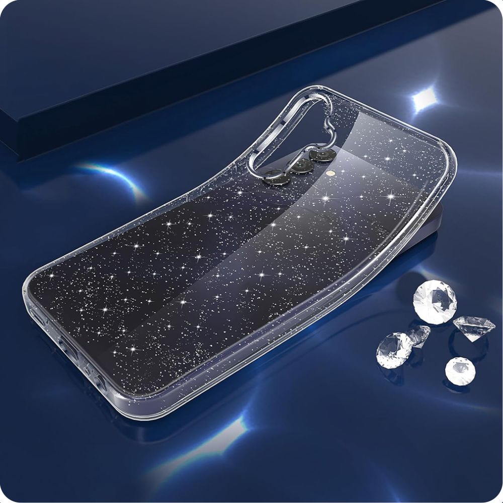 Deksel for Samsung Galaxy A55 5G A556, Techsuit, SparkleSkin, Transparent