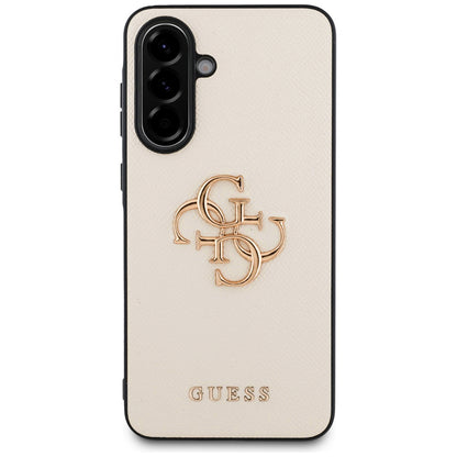 Deksel for Samsung Galaxy A56 A566, Guess, 4G Grained Big and Classic Logo, Beige