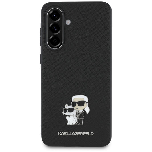 Deksel for Samsung Galaxy A56 A566, Karl Lagerfeld, Saffiano Karl & Choupette Metal, Svart