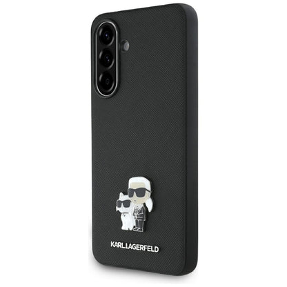 Deksel for Samsung Galaxy A56 A566, Karl Lagerfeld, Saffiano Karl & Choupette Metal, Svart