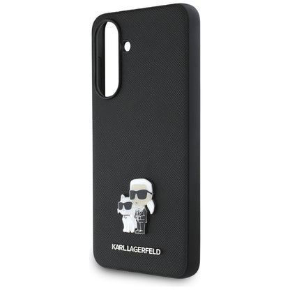 Deksel for Samsung Galaxy A56 A566, Karl Lagerfeld, Saffiano Karl & Choupette Metal, Svart