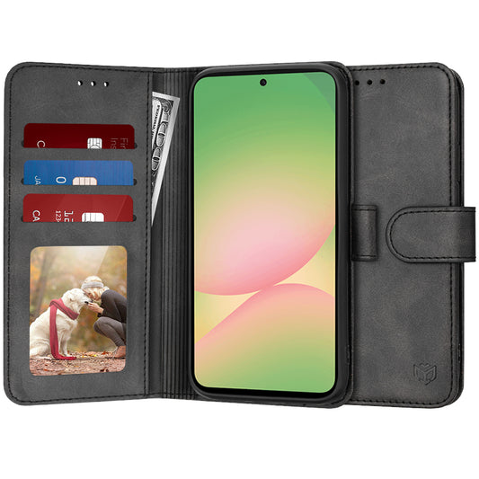 Deksel for Samsung Galaxy A56 A566, Techsuit, Diary Book, Svart