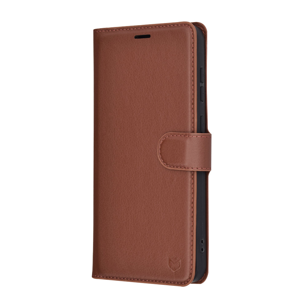 Deksel for Samsung Galaxy A56 A566, Techsuit, Leather Folio, Brun