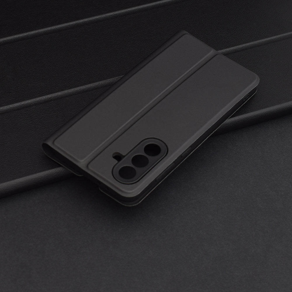 Deksel til Samsung Galaxy A56 A566, Techsuit, Magskin Book, Svart
