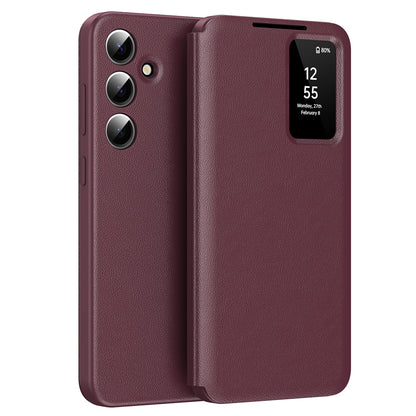 Deksel for Samsung Galaxy A56 A566, Techsuit, SmartView, Rød