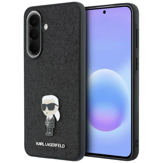 Deksel til Samsung Galaxy A57 5G, Karl Lagerfeld, Glitter Fixed Ikonik Karl, Svart
