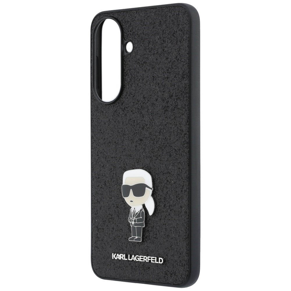 Deksel til Samsung Galaxy A57 5G, Karl Lagerfeld, Glitter Fixed Ikonik Karl, Svart