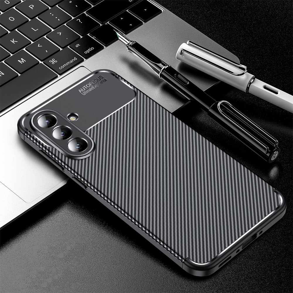 Deksel for Samsung Galaxy A57 5G, Techsuit, CarbonFiber, Svart