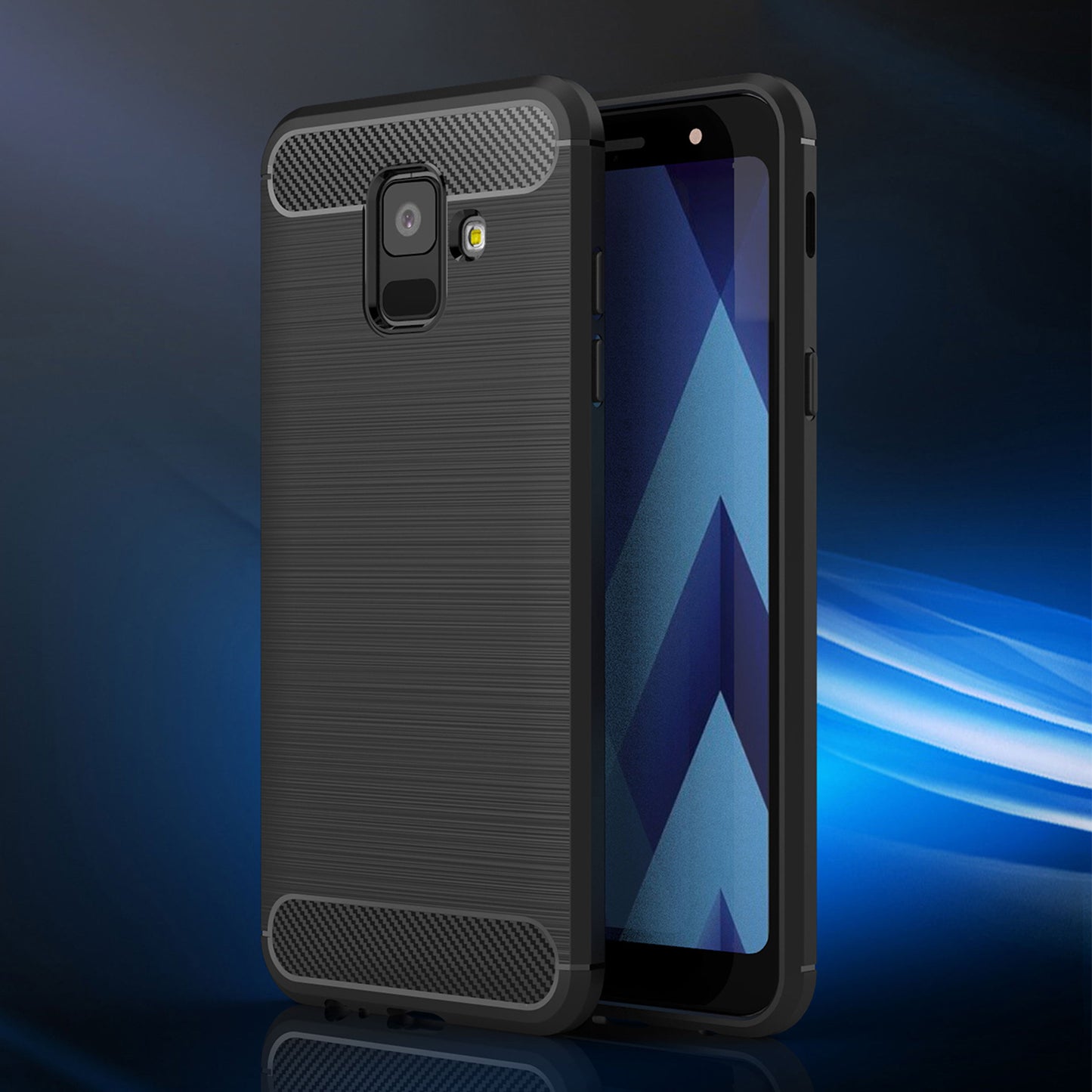 Deksel til Samsung Galaxy A6 (2018) A600, Techsuit, Karbon, Svart