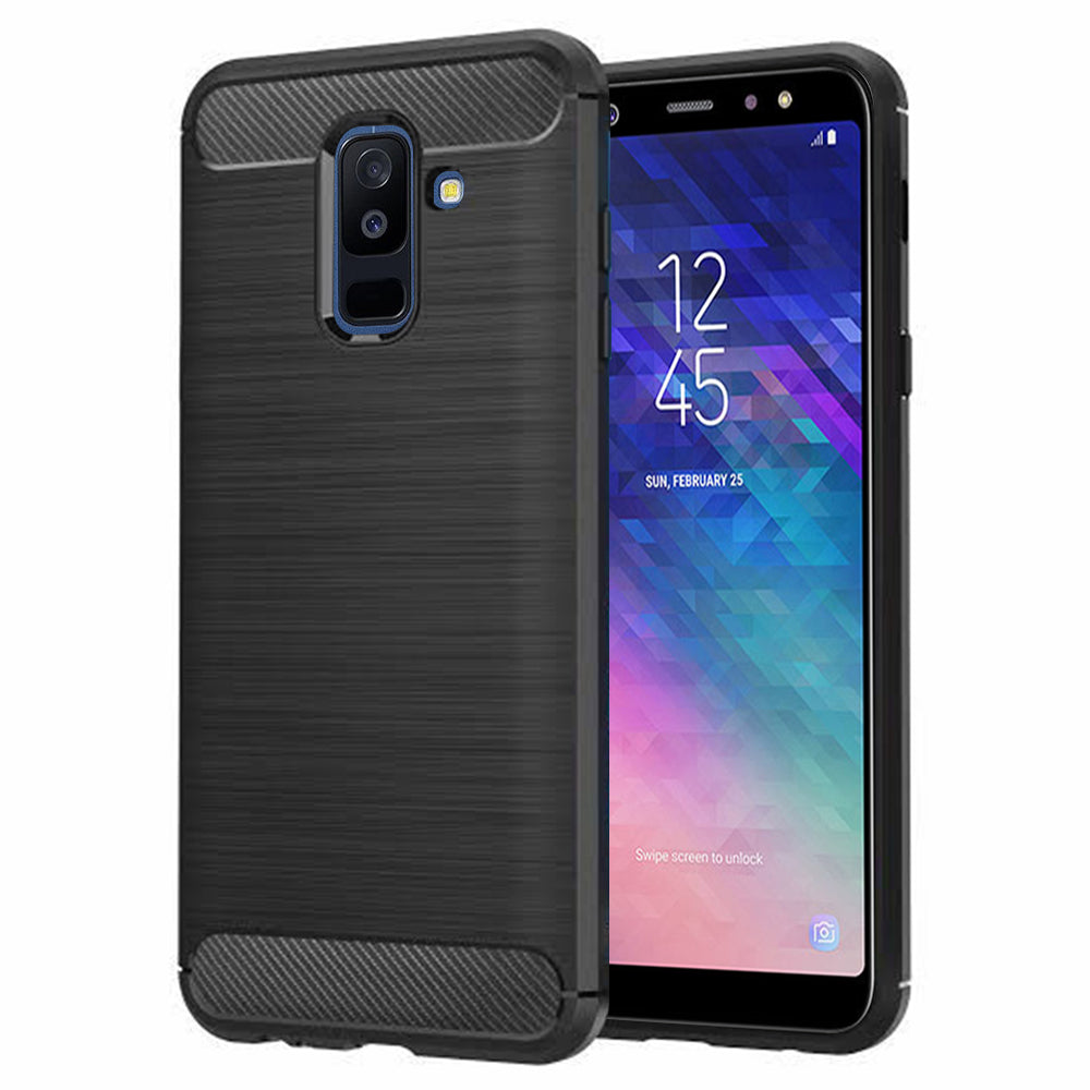 Deksel til Samsung Galaxy A6 Plus (2018) A605, Techsuit, Karbon, Svart