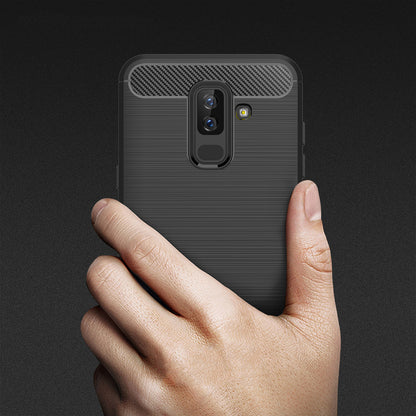 Deksel til Samsung Galaxy A6 Plus (2018) A605, Techsuit, Karbon, Svart