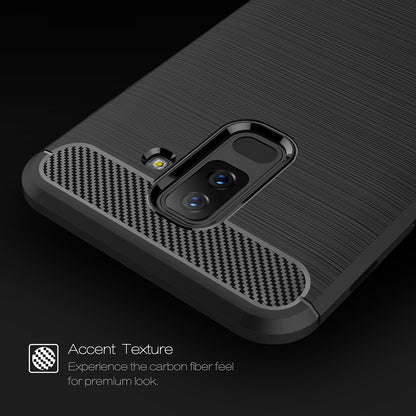 Deksel til Samsung Galaxy A6 Plus (2018) A605, Techsuit, Karbon, Svart