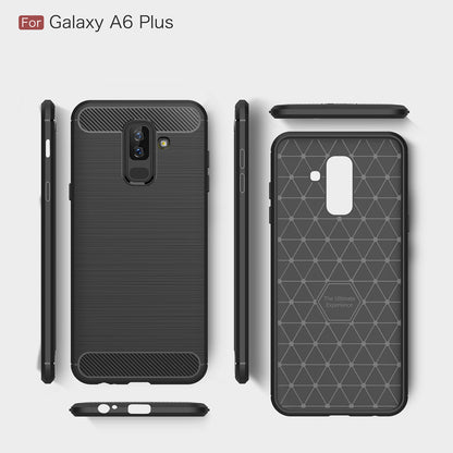 Deksel til Samsung Galaxy A6 Plus (2018) A605, Techsuit, Karbon, Svart
