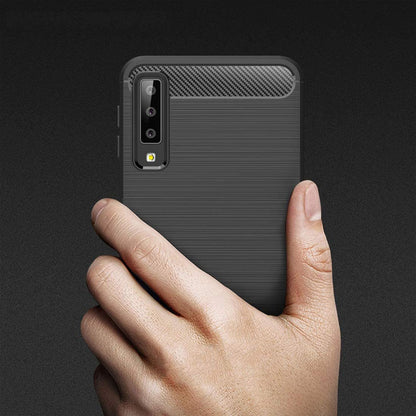 Deksel til Samsung Galaxy A7 (2018) A750, Techsuit, Karbon, Svart