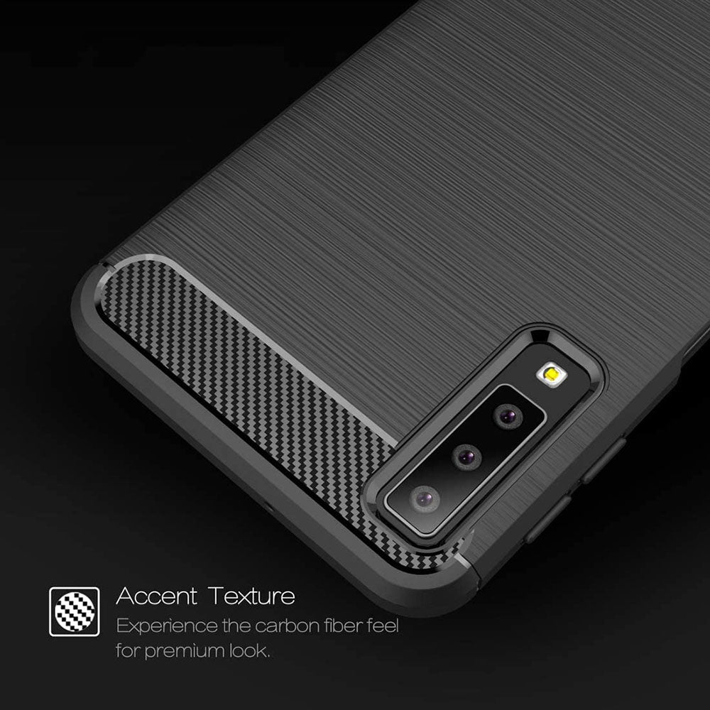 Deksel til Samsung Galaxy A7 (2018) A750, Techsuit, Karbon, Svart