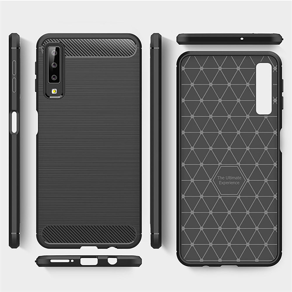 Deksel til Samsung Galaxy A7 (2018) A750, Techsuit, Karbon, Svart