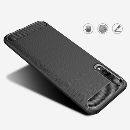Deksel for Samsung Galaxy A70s A707 / A70 A705, Techsuit, Karbon, Svart