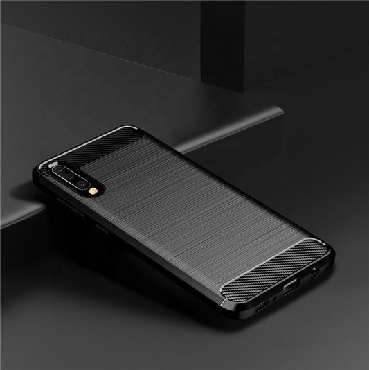 Deksel for Samsung Galaxy A70s A707 / A70 A705, Techsuit, Karbon, Svart