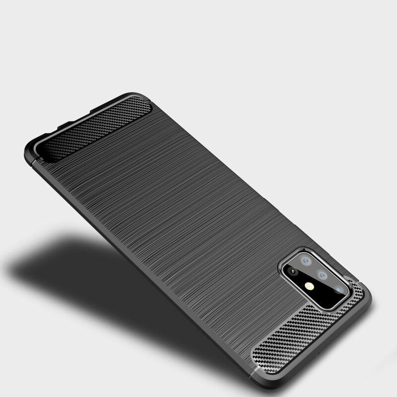 Deksel for Samsung Galaxy A71 A715, Techsuit, Karbon, Svart