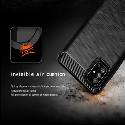 Deksel for Samsung Galaxy A71 A715, Techsuit, Karbon, Svart