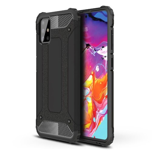Deksel for Samsung Galaxy A71 A715, Techsuit, Hybrid Armor, Svart