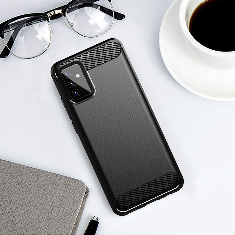 Deksel til Samsung Galaxy A72 A725 / A72 5G A726, Techsuit, Karbon, Svart