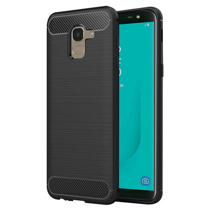 Deksel til Samsung Galaxy J6 J600, Techsuit, Karbon, Svart