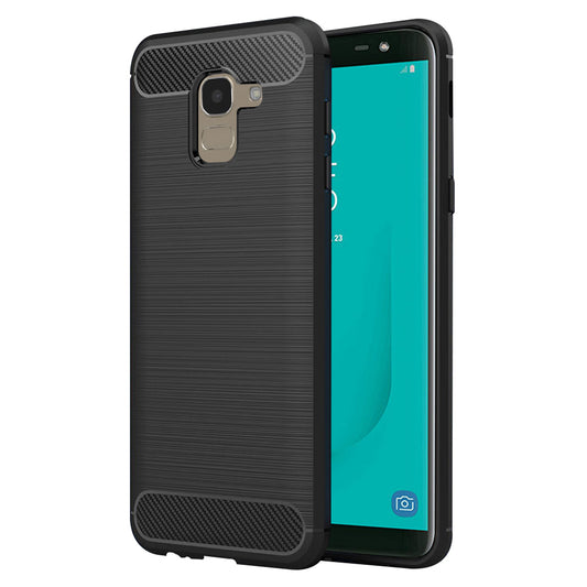 Deksel til Samsung Galaxy J6 J600, Techsuit, Karbon, Svart