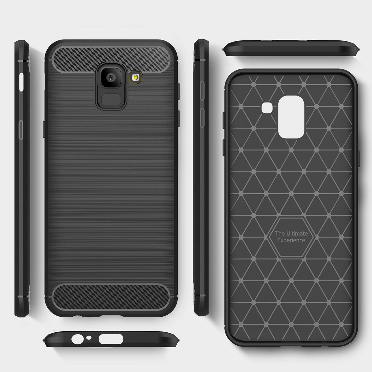 Deksel til Samsung Galaxy J6 J600, Techsuit, Karbon, Svart