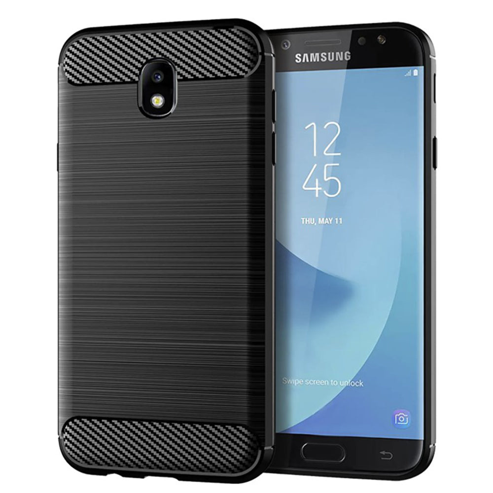 Deksel til Samsung Galaxy J7 (2017) J730, Techsuit, Karbon, Svart