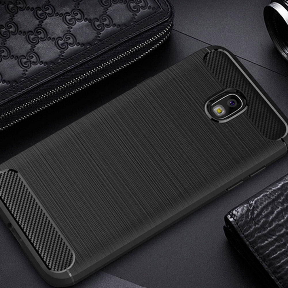Deksel til Samsung Galaxy J7 (2017) J730, Techsuit, Karbon, Svart
