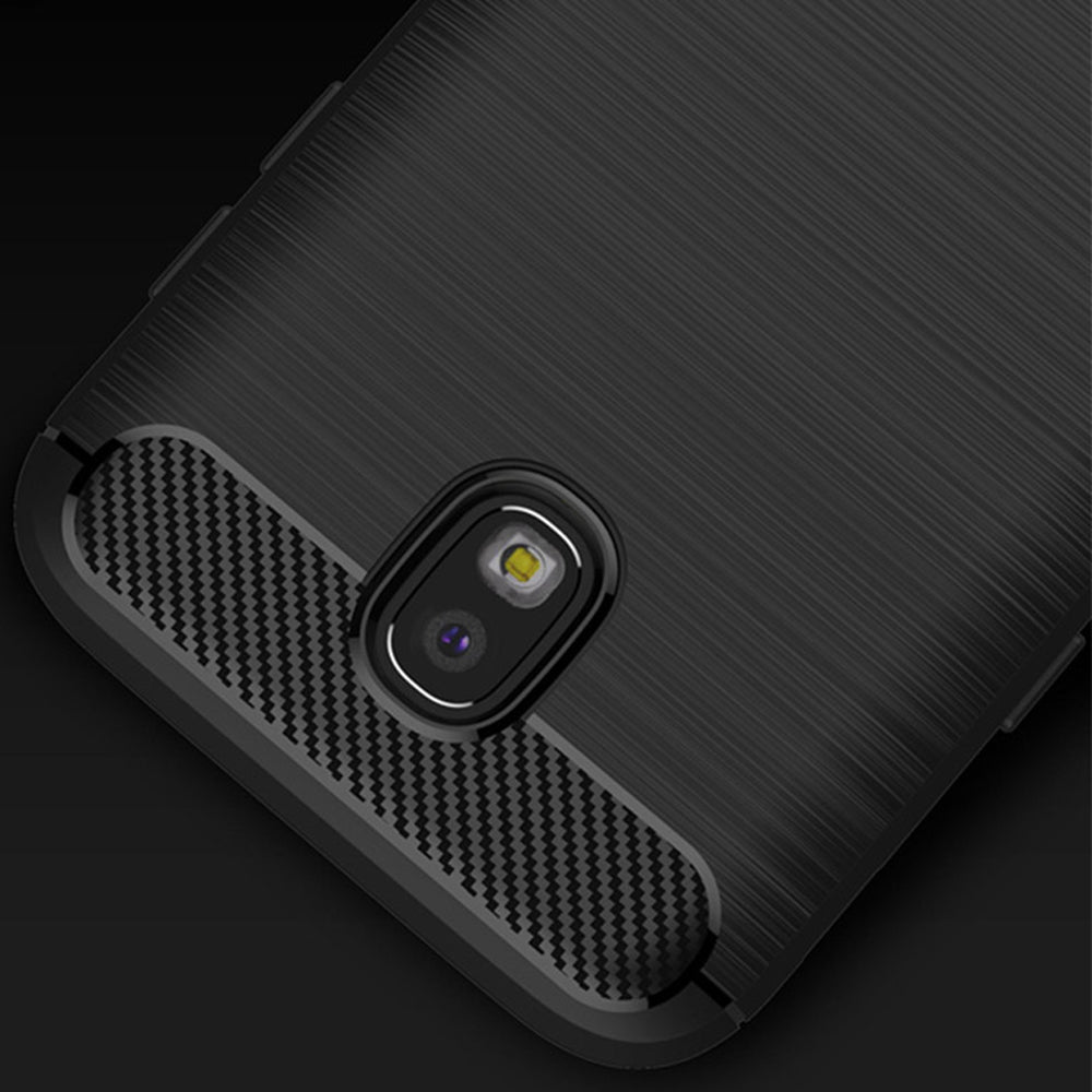 Deksel til Samsung Galaxy J7 (2017) J730, Techsuit, Karbon, Svart