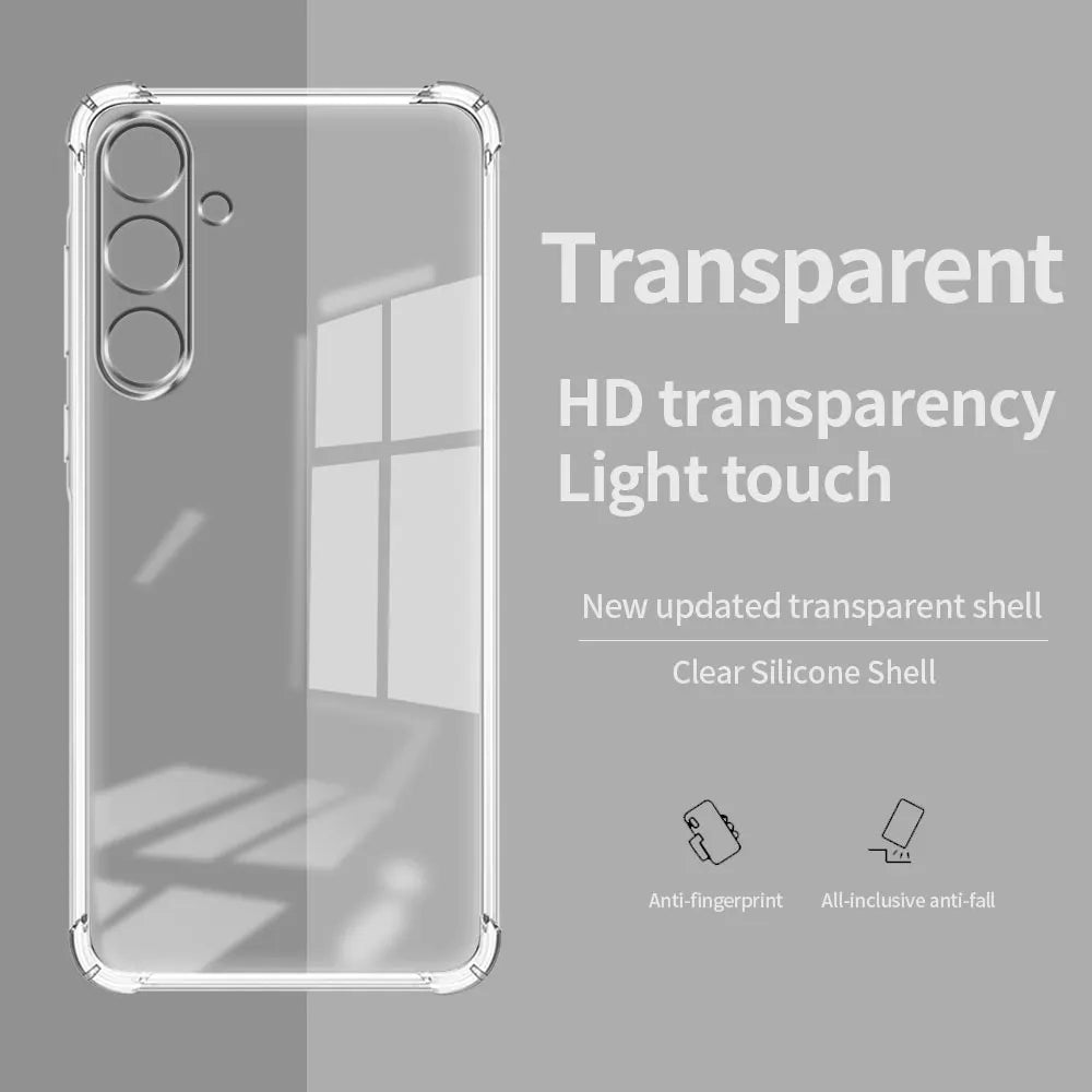 Deksel for Samsung Galaxy M15, Techsuit, Shockproof Clear, Gjennomsiktig