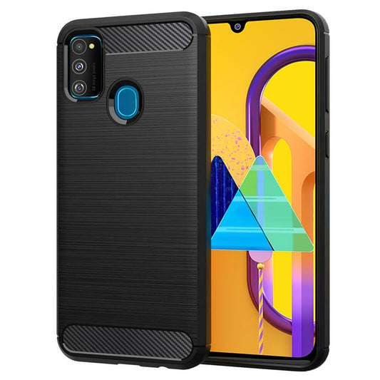 Deksel til Samsung Galaxy M21 M215 / M30s M307, Techsuit, Karbon, Svart