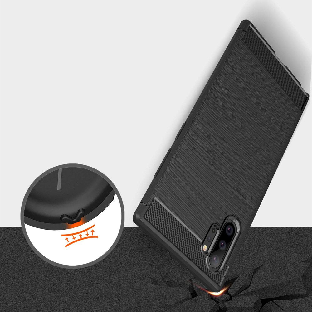 Deksel til Samsung Galaxy Note 10+ 5G N976 / Note 10+ N975, Techsuit, Karbon, Svart
