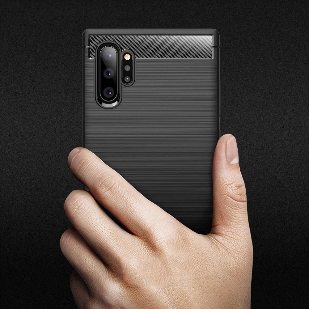 Deksel til Samsung Galaxy Note 10+ 5G N976 / Note 10+ N975, Techsuit, Karbon, Svart