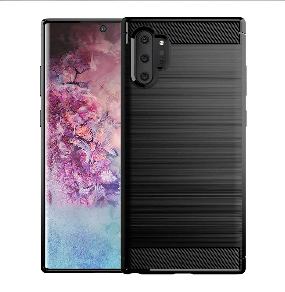 Deksel til Samsung Galaxy Note 10+ 5G N976 / Note 10+ N975, Techsuit, Karbon, Svart