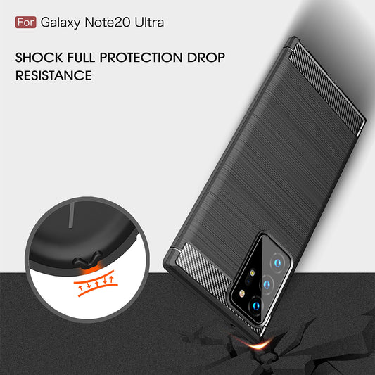 Deksel til Samsung Galaxy Note 20 Ultra 5G N986 / Note 20 Ultra N985, Techsuit, Karbon, Svart