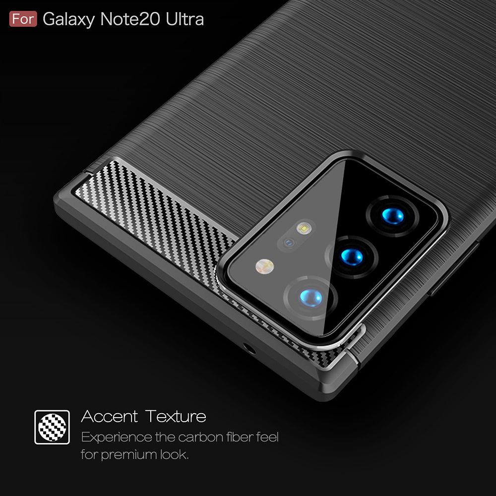 Deksel til Samsung Galaxy Note 20 Ultra 5G N986 / Note 20 Ultra N985, Techsuit, Karbon, Svart