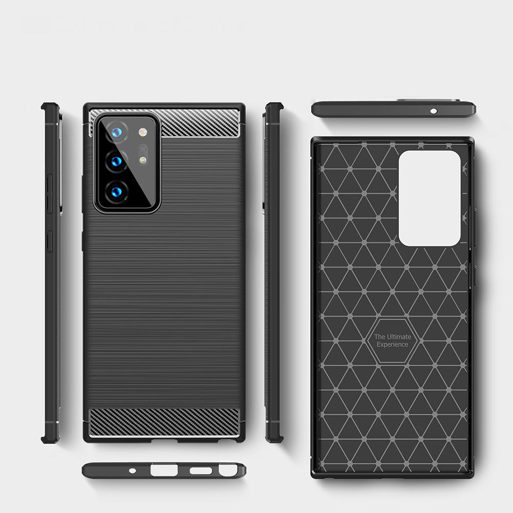 Deksel til Samsung Galaxy Note 20 Ultra 5G N986 / Note 20 Ultra N985, Techsuit, Karbon, Svart