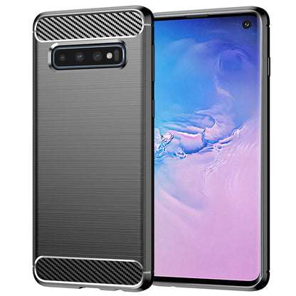 Deksel til Samsung Galaxy S10 G973, Techsuit, Karbon, Svart
