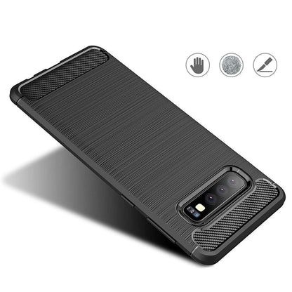 Deksel til Samsung Galaxy S10 G973, Techsuit, Karbon, Svart