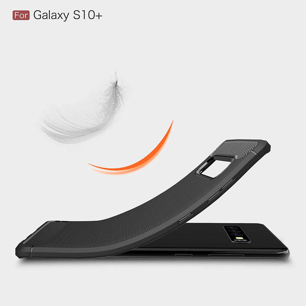 Deksel til Samsung Galaxy S10+ G975, Techsuit, Karbon, Svart