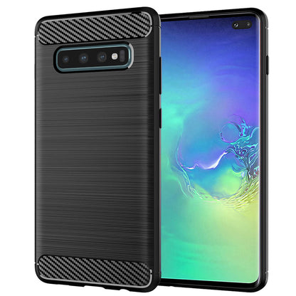Deksel til Samsung Galaxy S10+ G975, Techsuit, Karbon, Svart